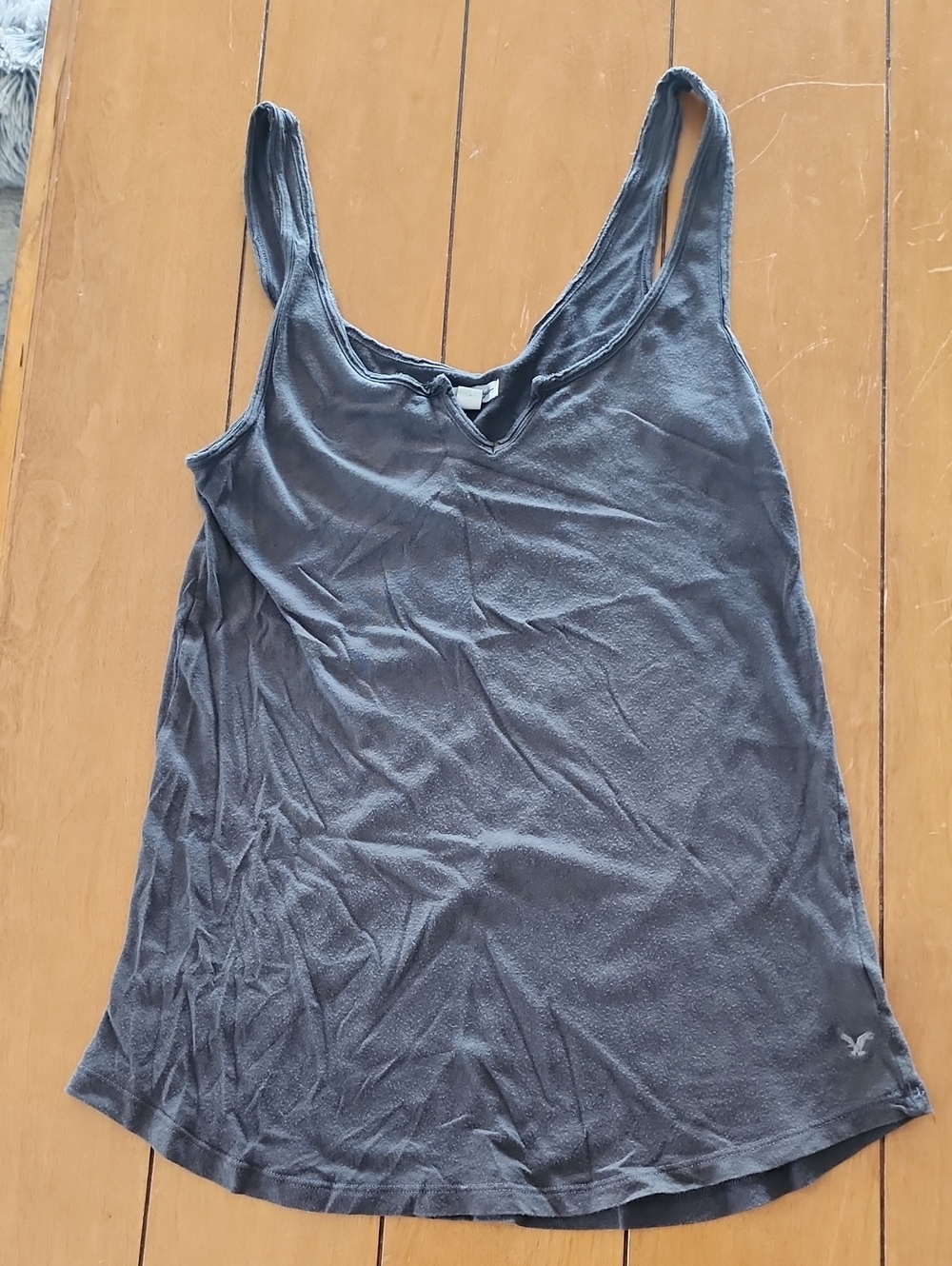 American Eagle Outfitters Charcoal Gray V-Neck Tank